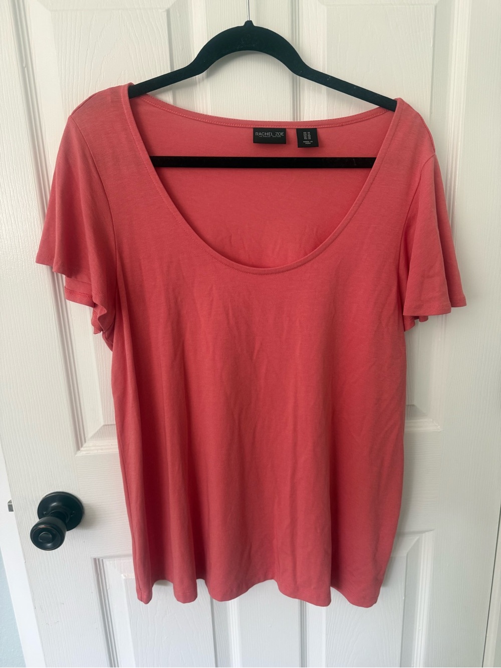 Rachel Zoe Coral Scoop Neck Top 1X